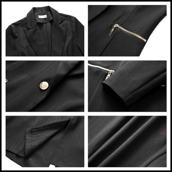 Casual Open Front Blazer Notch Lapel Professional Office Work Wear Lightweight - Picture 5 of 7